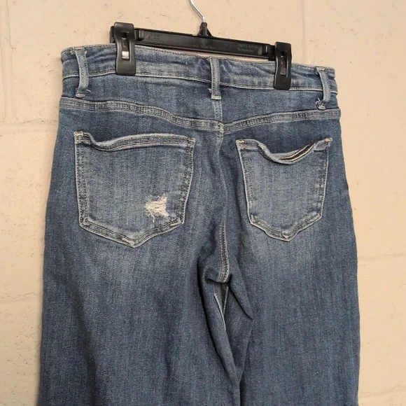 Vervet Lovervet Mid Rise Raw Hem Crop Wide Leg Jeans Size 25 - Picture 5 of 6